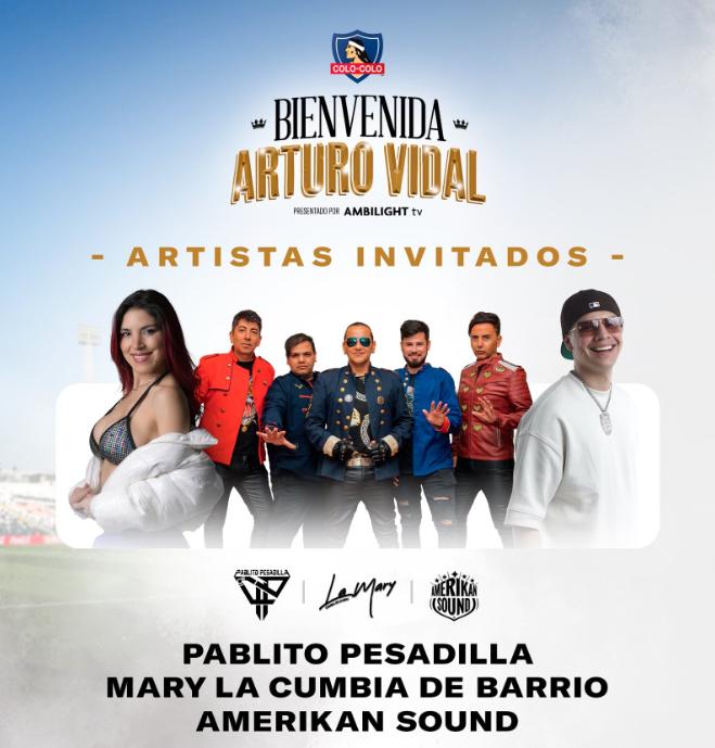 Colo Colo confirmó a los artistas invitados a la bienvenida de Arturo Vidal - Crédito: @ColoColo