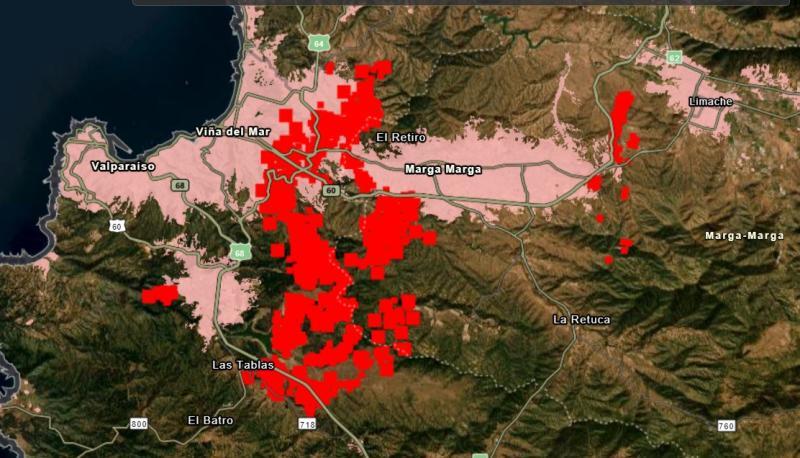Así se veían los incendios del día sábado 3 de febrero según la NASA