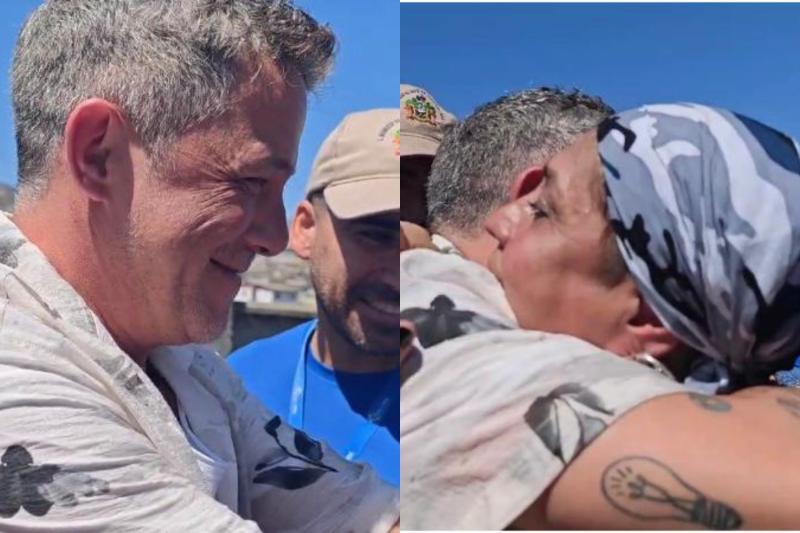 La promesa de Alejandro Sanz a vecina afectada por incendios forestales en Viña del Mar