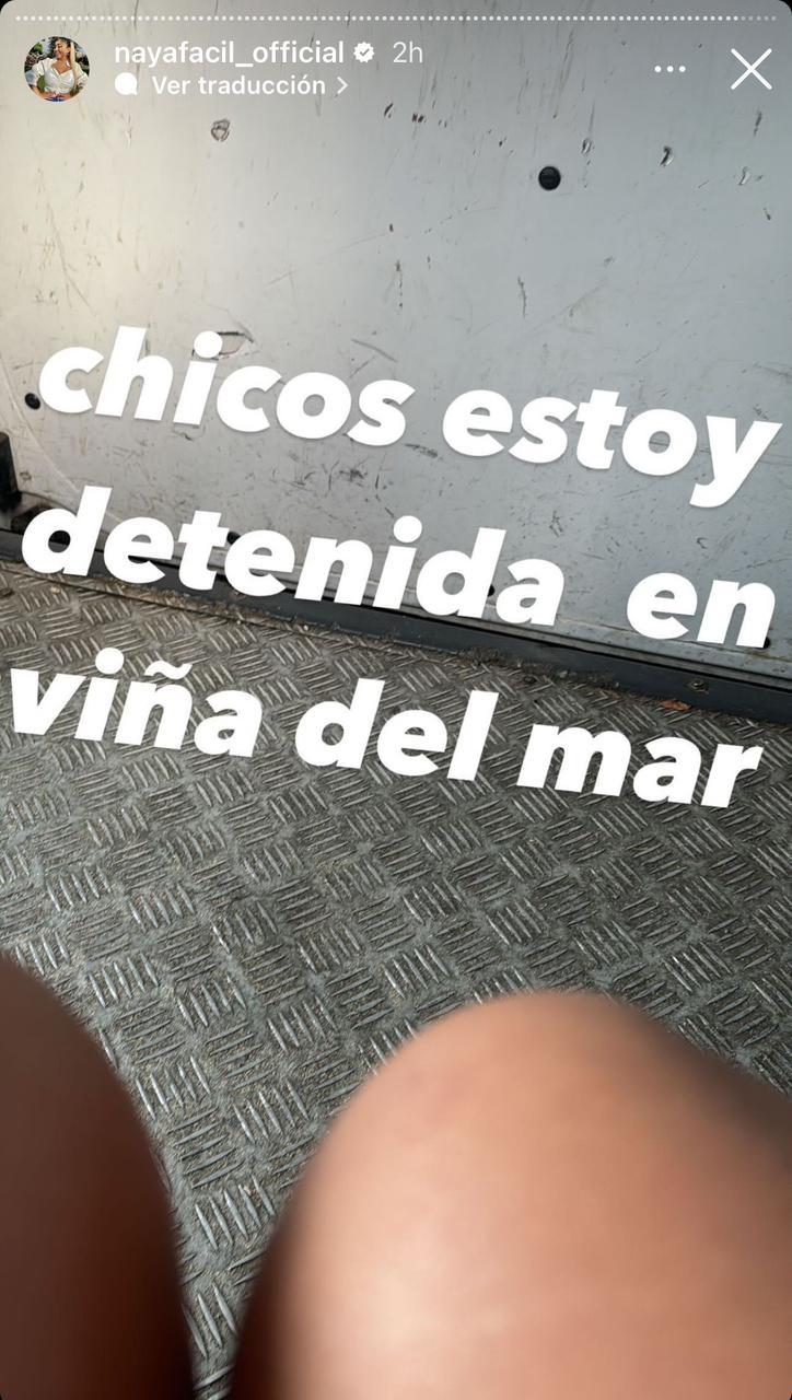 Instagram - Naya Fácil mostrando que fue detenida por Carabineros