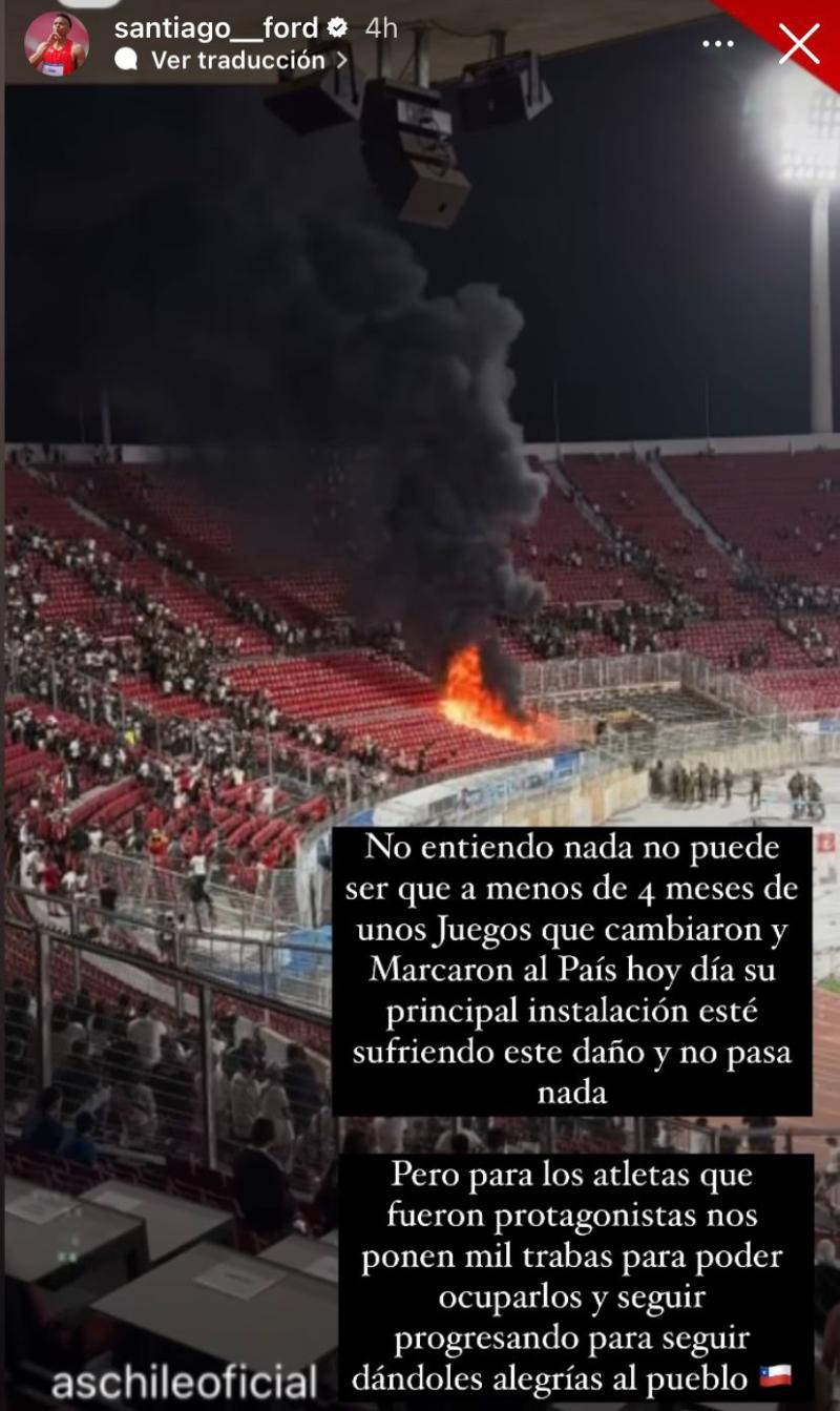 El descargo de Santiago Ford por los daños al Estadio Nacional en la Supercopa - Crédito: Instagram