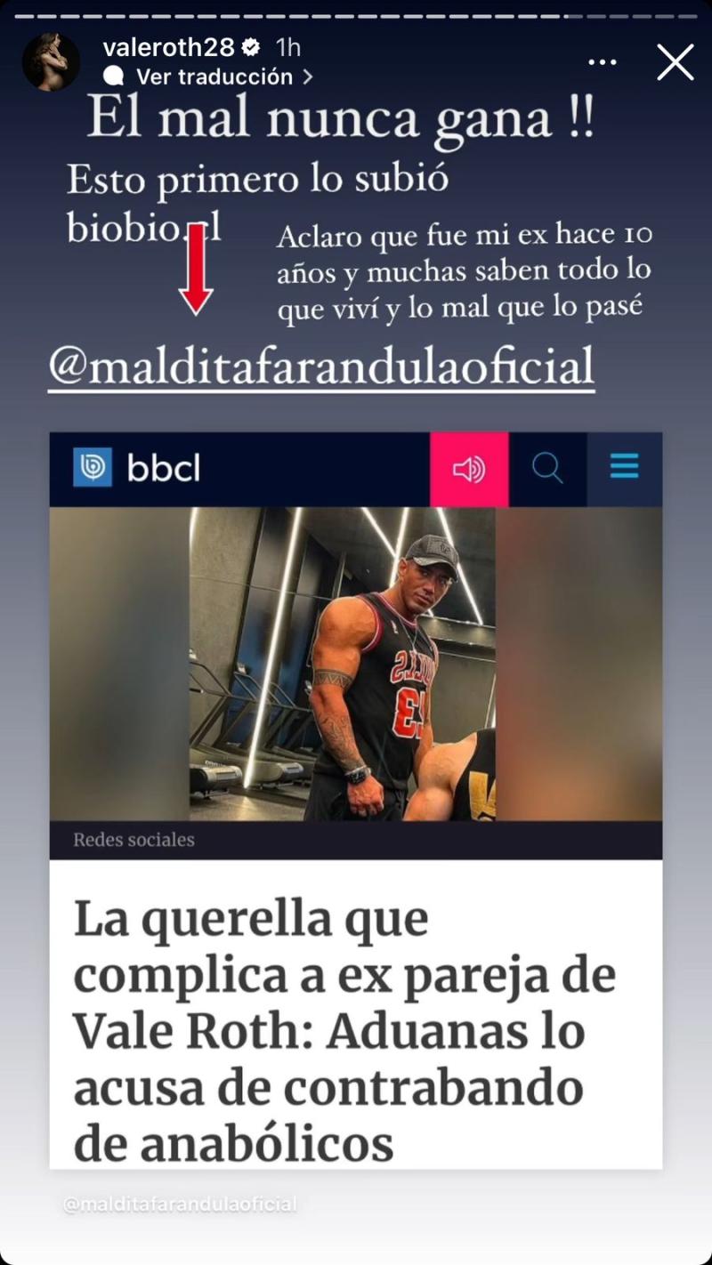 Instagram - Vale Roth se refirió a la querella en contra de su ex Mathias Hughes