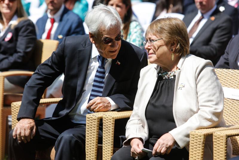 Agencia Uno - Expresidentes Sebastián Piñera y Michelle Bachelet