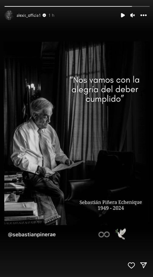 Alexis Sánchez y su menaje al ex Presidente Sebastián Piñera - Créditos: Captura