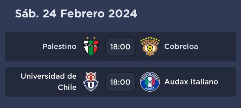 El nuevo horario del partido de U de Chile - Créditos: Captura