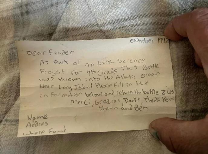 El mensaje al interior de la botella