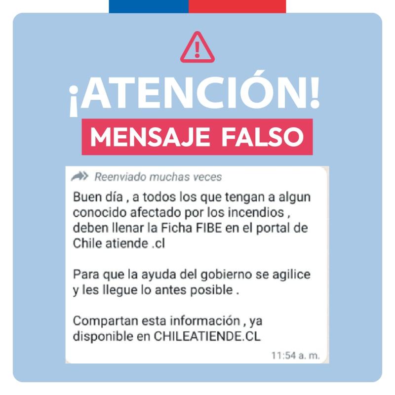 Mensaje falso de ficha FIBE
