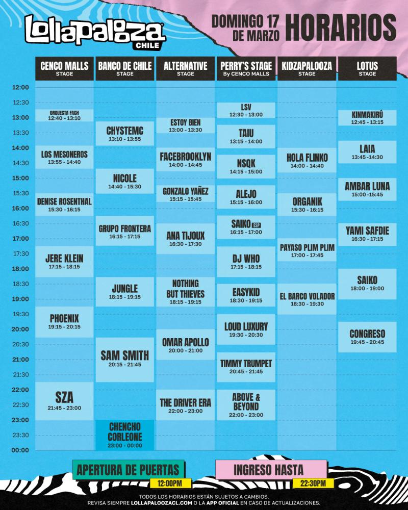 Lollapalooza - Termina Lollapalooza día 3: Revisa los horarios especiales del Metro para este día 3