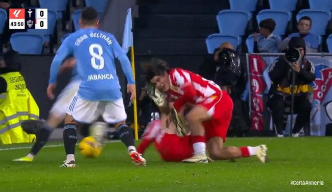 Así fue el duro golpe que recibió Luka Romero. / Foto: Captura