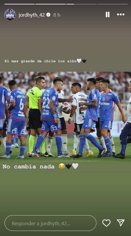 Jordhy Thompson mandó un mensaje tras la derrota de Colo Colo ante la U / Instagram