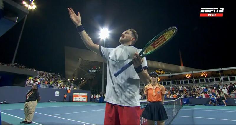 Nicolás Jarry vivió una tensa discusión luego de vencer a Thiago Seyboth Wild en Miami. / Foto: Captura