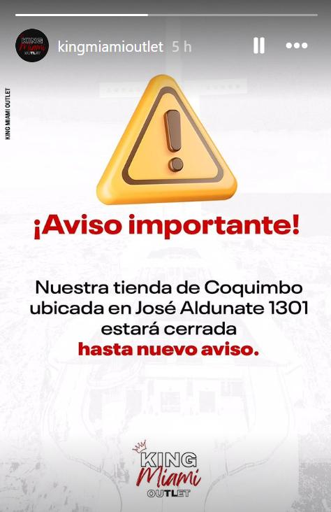 Historia de King Miami Outlet - Instagram