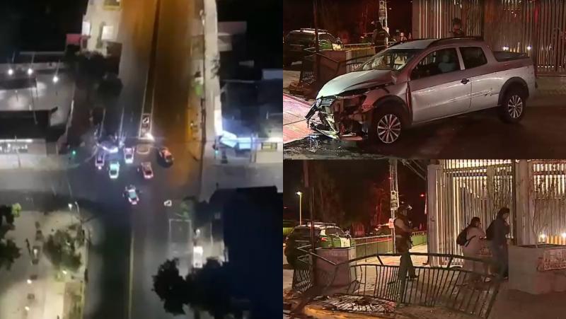 De película: Persecución por casi 10 comunas termina con choque contra reja del metro