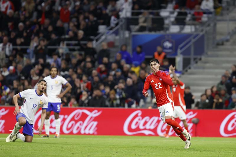Darío Osorio anotó su primer gol con la camiseta de la Roja adulta. / Foto: La Roja