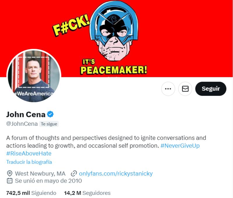 John Cena Twitter - Captura