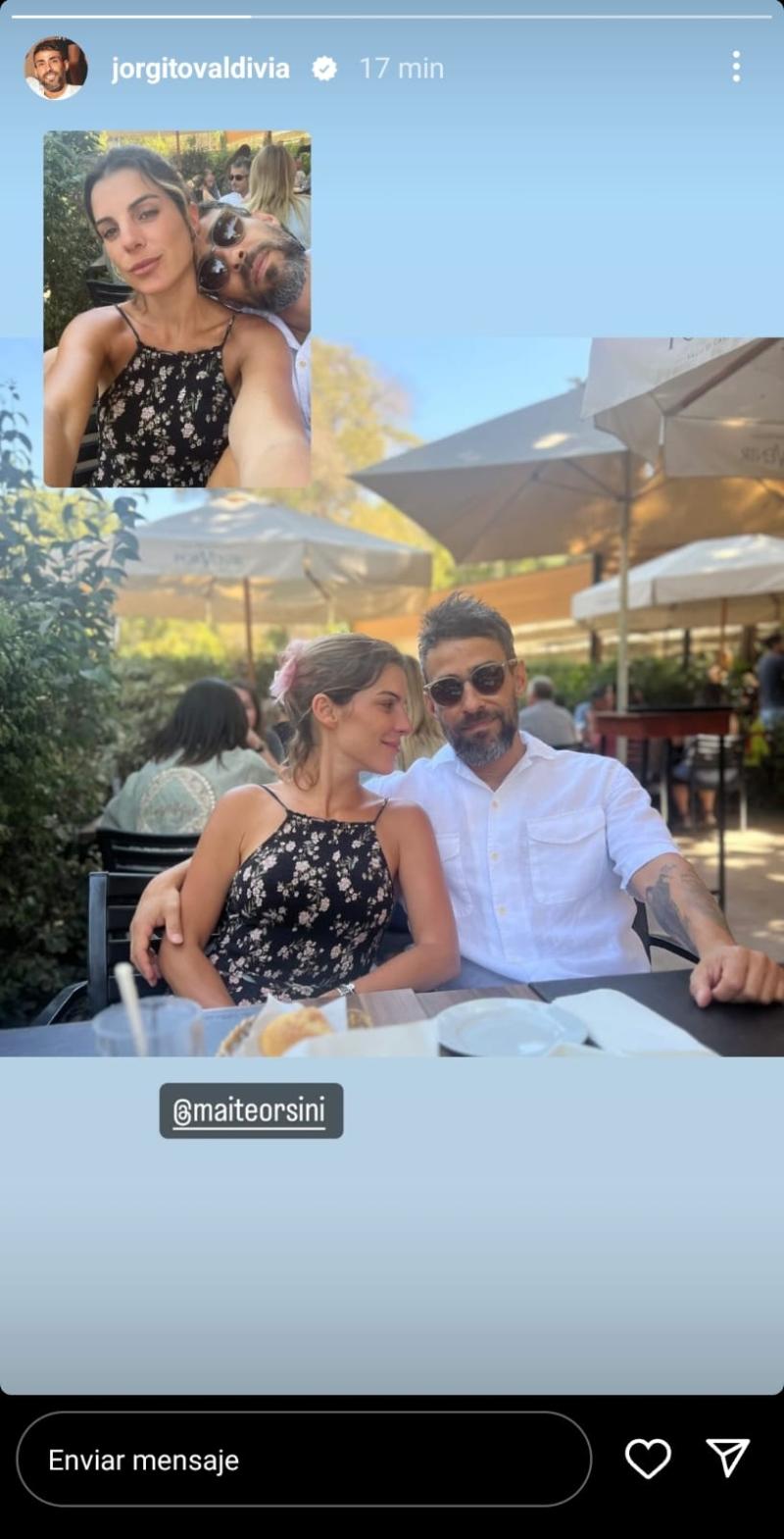 Jorge Valdivia publicó romántica fotografía junto a Maite Orsini. / Foto: Instagram