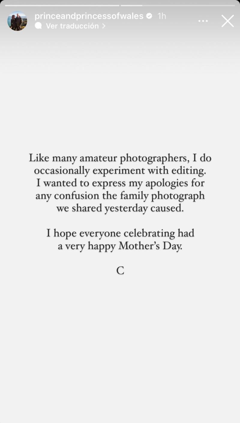 Instagram - Kate Middleton pide disculpas por fotos retocadas