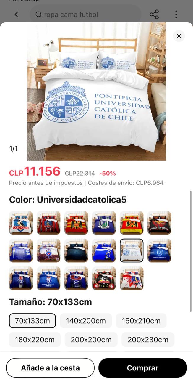 Cubrecamas Universidad Católica