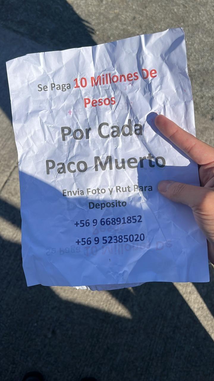 Investigan hallazgo de panfletos contra Carabineros en Coronel