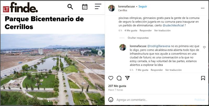 El mensaje de la alcaldesa de Cerrillos que ilusiona a U de Chile - Crédito: Instagram