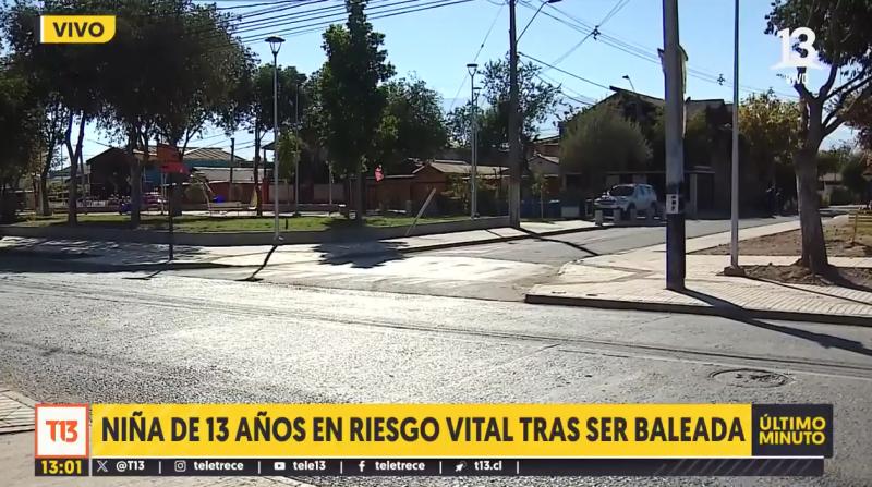 T13 - La balacera se produjo entre las calles Porto Alegre y Lagar en La Pintana