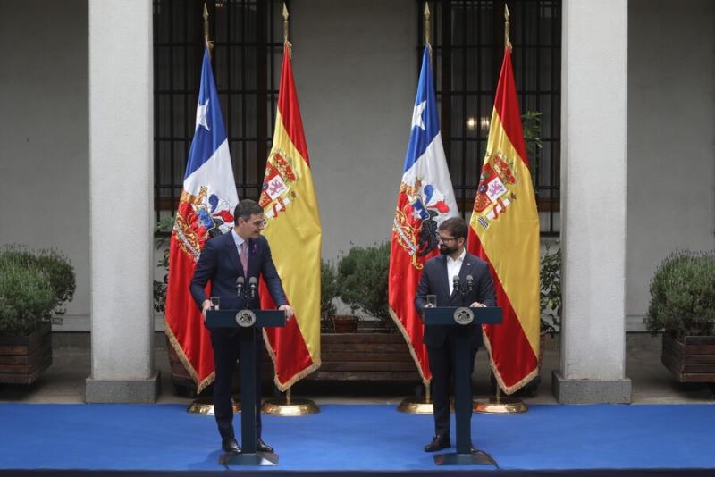 Agencia Uno - Presidente de España, Pedro Sánchez y Presidente de Chile, Gabriel Boric