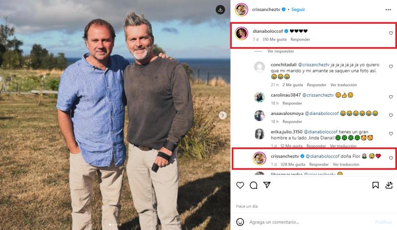 Instagram - Diana Bolocco reacciona a post de Cristián Sánchez