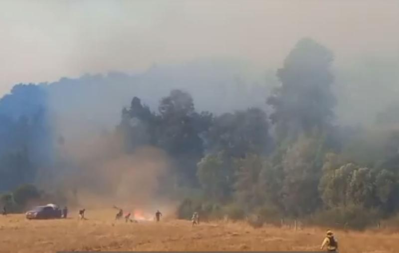 Realizan disparos contra aviones y helicópteros que combaten incendio en Tirúa
