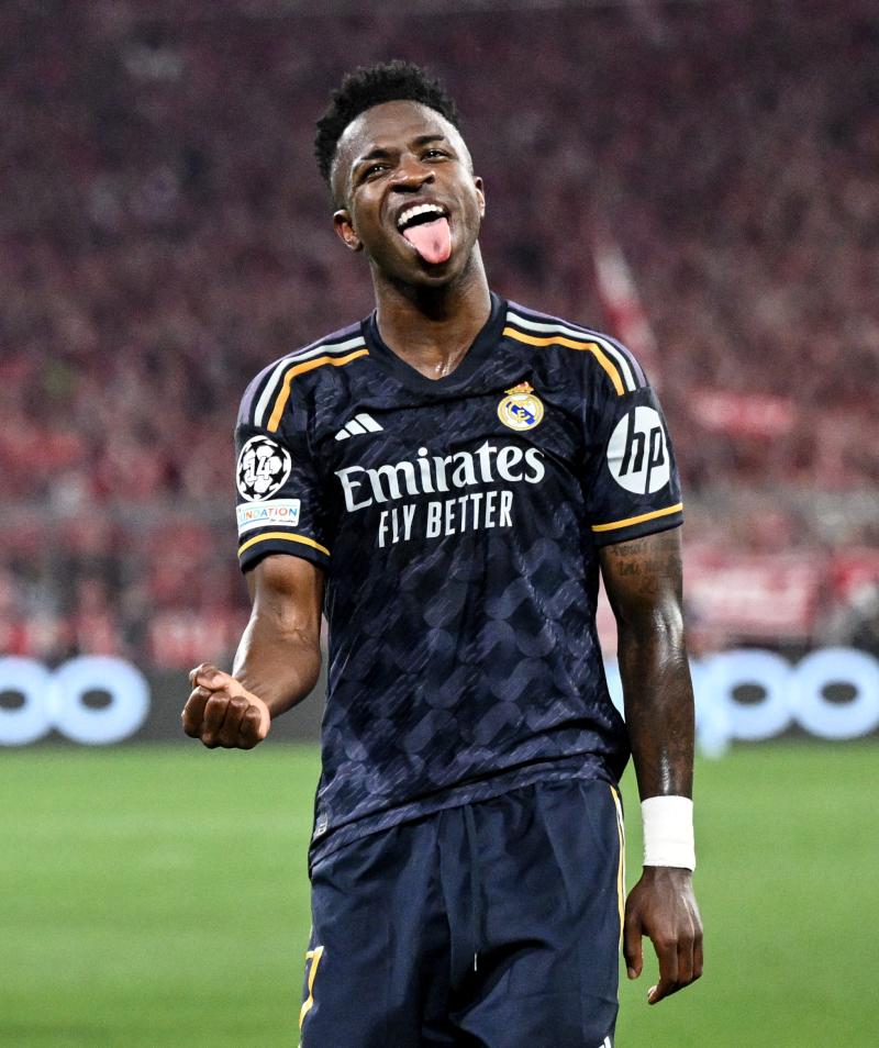 Vinicius Junior anotó un doblete para Real Madrid en la Champions League - Créditos: AFP