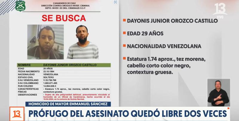 Prófugo del asesinato del teniente Sánchez quedó libre en dos oportunidades - T13