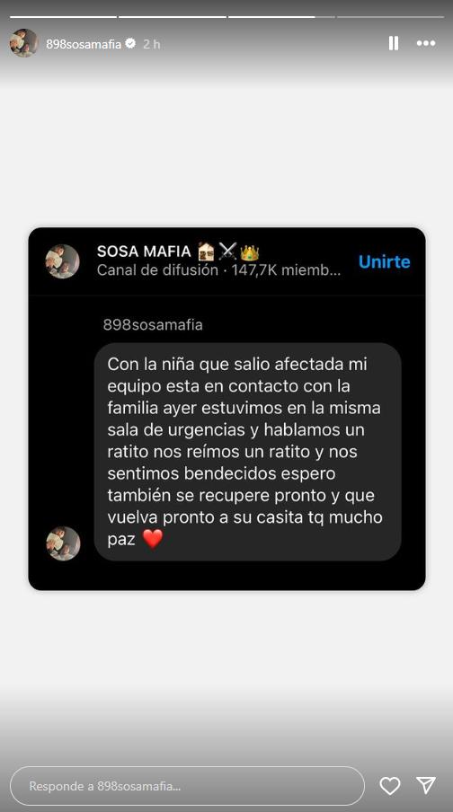 Julianno Sosa dijo que mantiene contacto con mujer que atropelló - Instagram