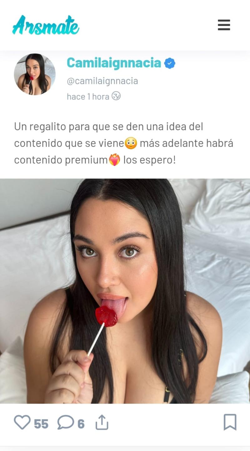Esta es la primera foto que subió Camila Sepúlveda, ex de Jordhy Thompson, en Arsmate - Créditos: Captura