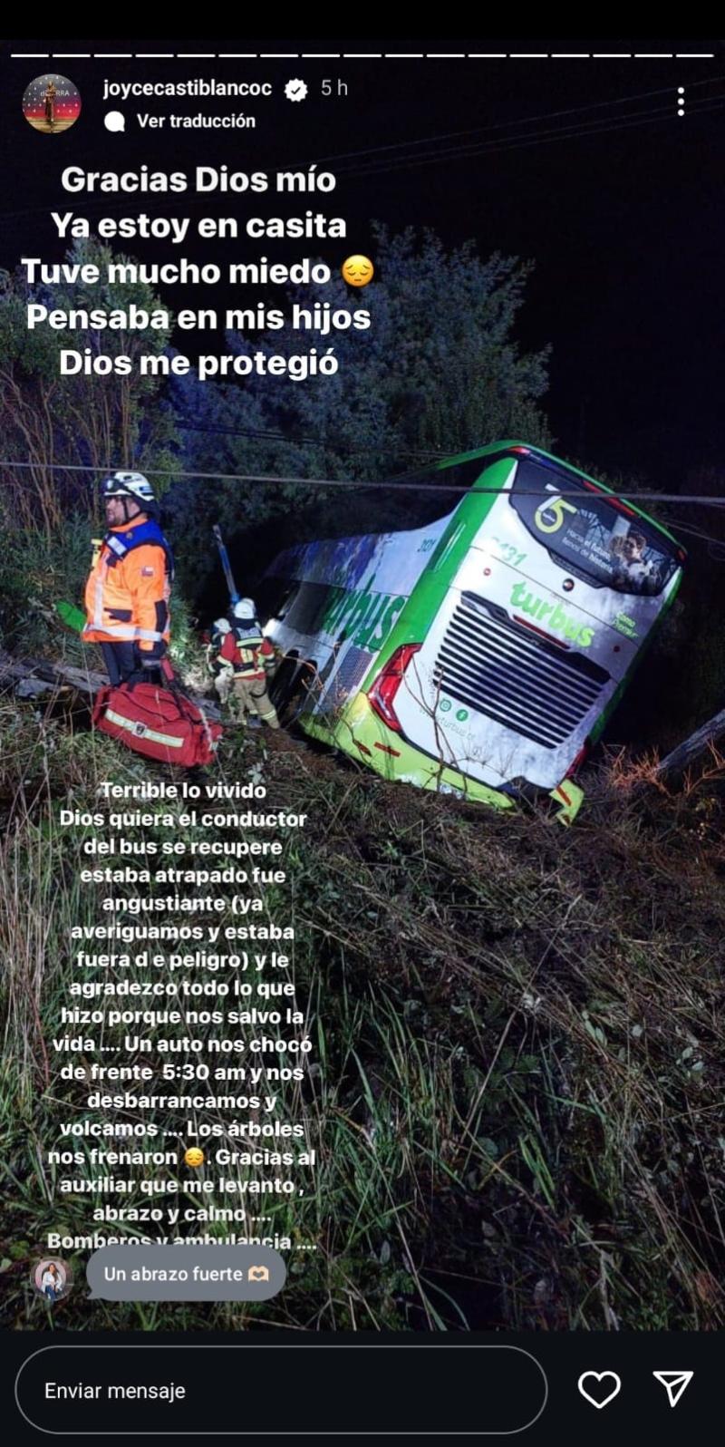 "Tuve mucho miedo": Joyce Castiblanco era pasajera de accidente de bus que dejó un muerto en San José de Mariquina