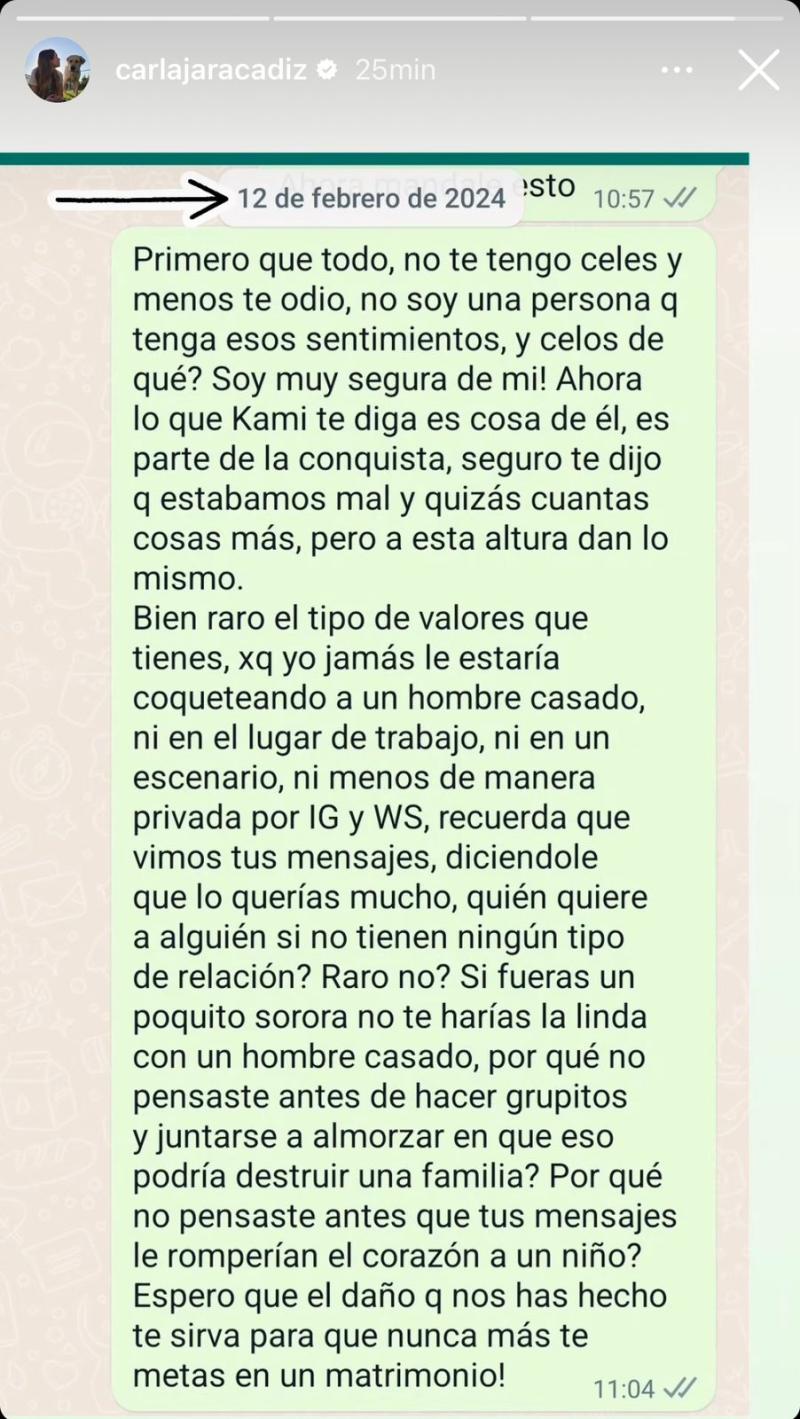 Instagram - Chat de WhatsApp de Carla Jara