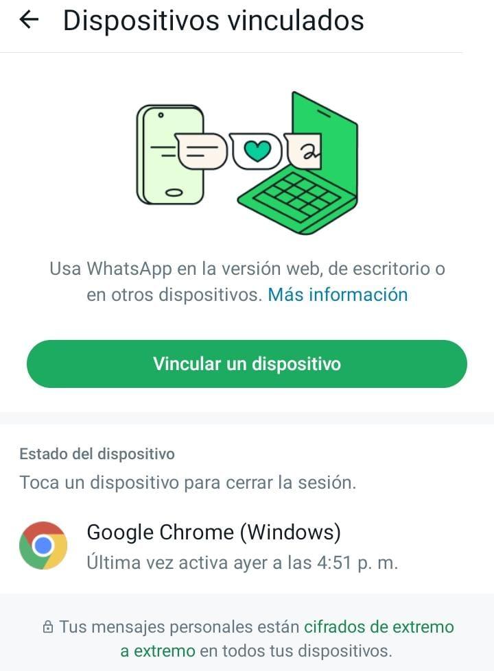 WhatsApp - dispositivos vinculados 