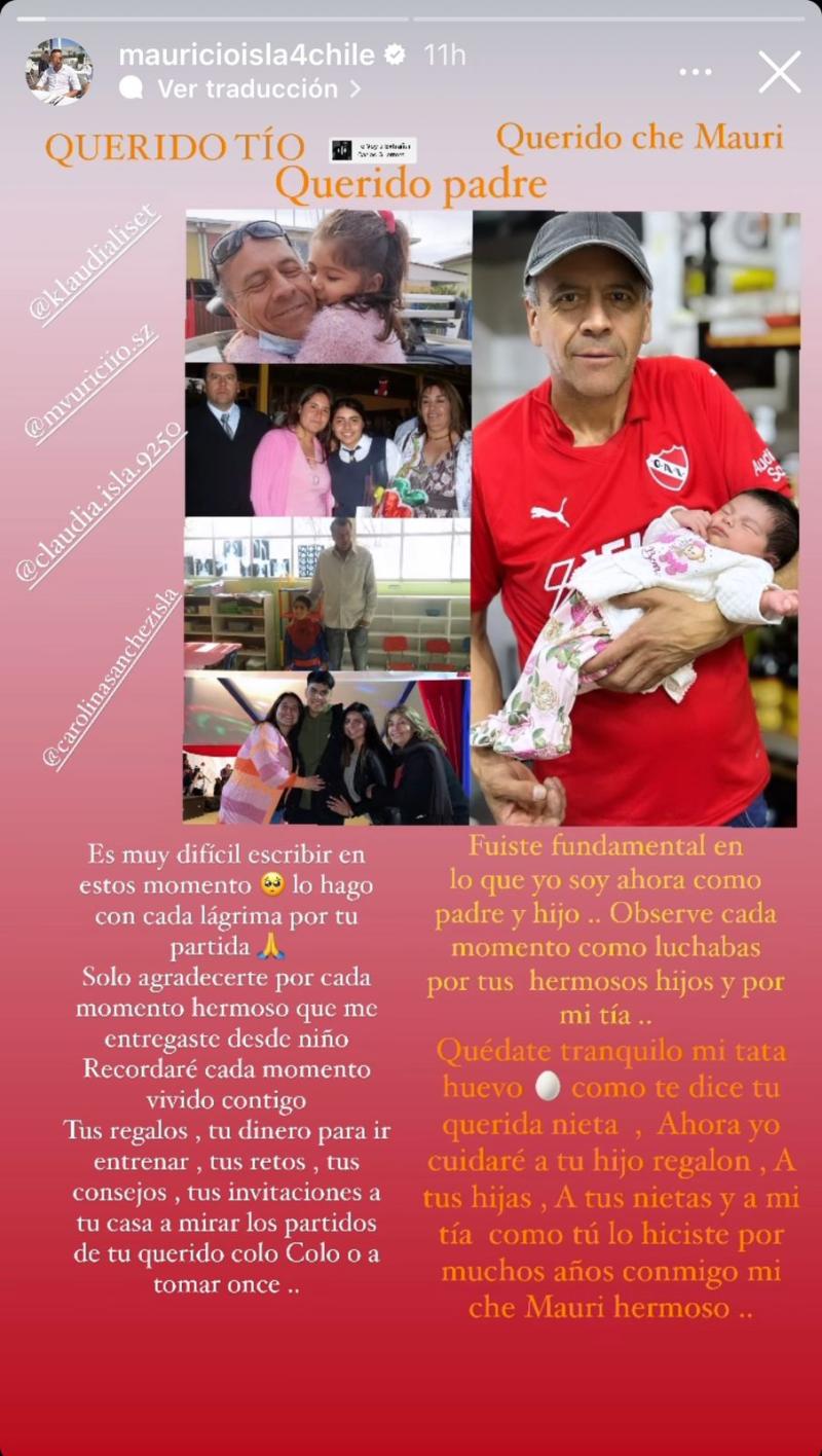Instagram - Mauricio Isla se despide de su tío