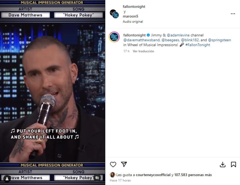 Instagram (@The Tonight Show) - Adam Levine