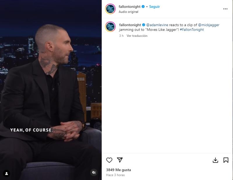 Instagram (@The Tonight Show) - Adam Levine