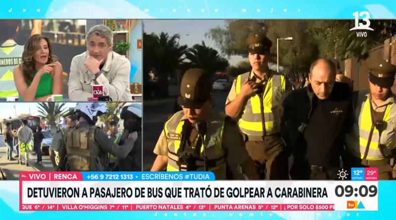 Pasajero intentó golpear a carabinera - Tu Día