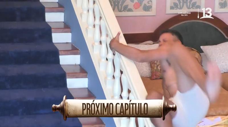 Canal 13 - Claudio Valdivia sufre caída en '¿Ganar o Servir?'