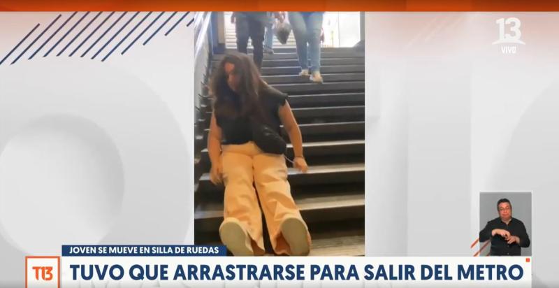 T13 - Joven denunció ascensor en mal estado de Metro