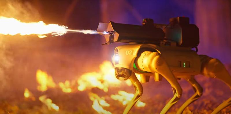 Perro robot con lanzallamas - Youtube