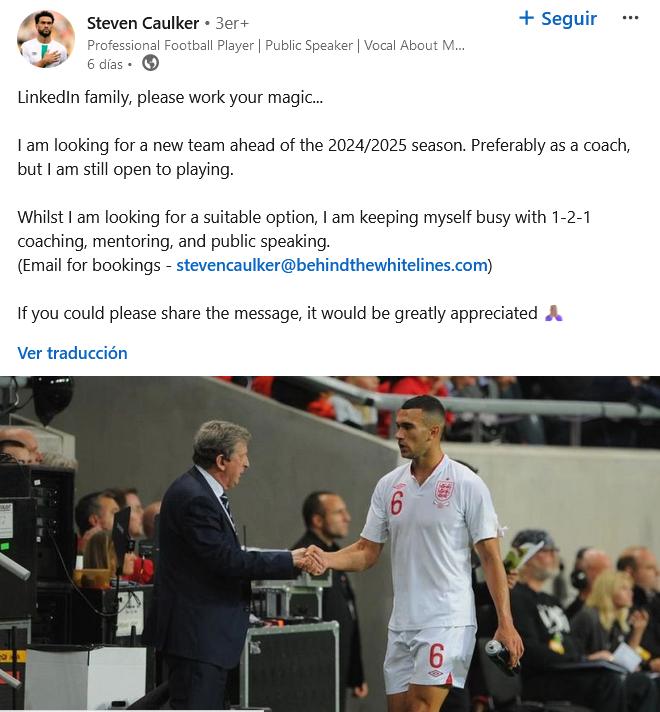 Steven Caulker en Linkedin / Créditos: Captura