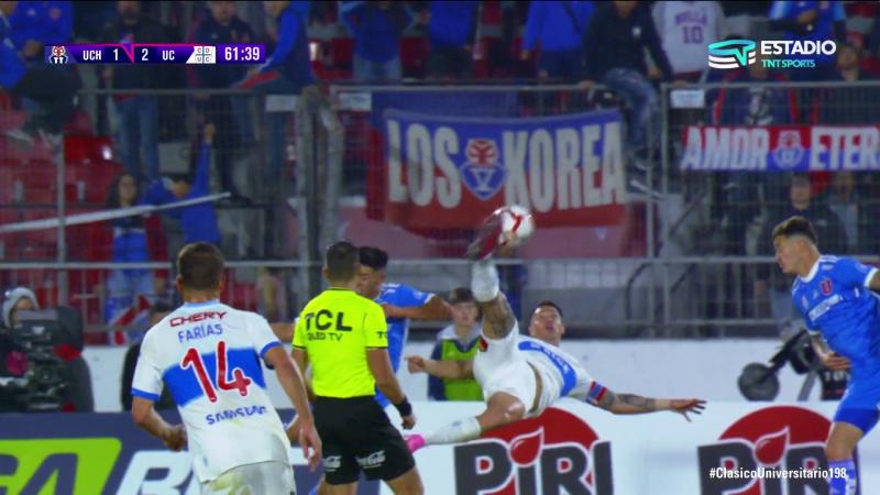 Fernando Zampedri anotó un golazo de chilena ante la U. / Foto: Captura