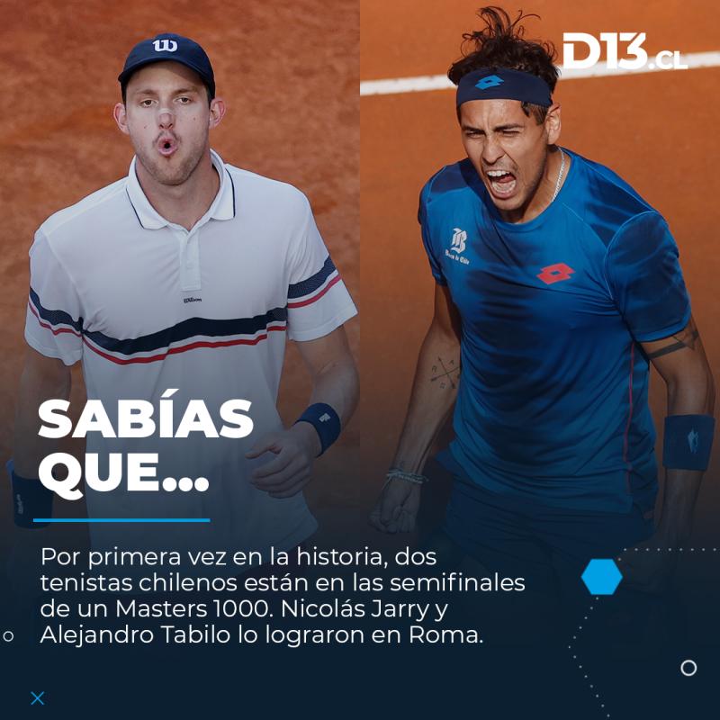 Nicolás Jarry y Alejandro Tabilo están en semifinales del Masters 1000 de Roma