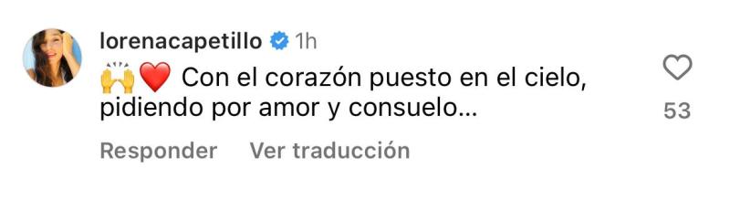 Mensaje de Lorena Capetillo en Instagram para Mariana Derderián