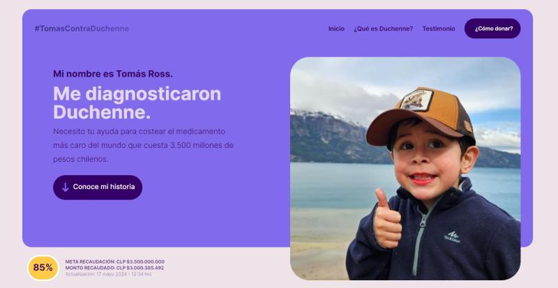 ¿Cómo donar para ayudar a Tomás Ross?: Falta solo el 15% de la meta