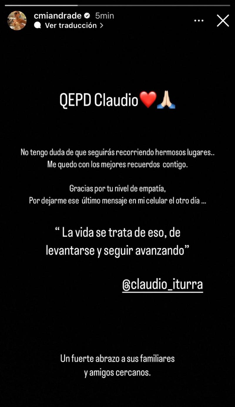 Instagram - Camila Andrade y su mensaje a Claudio Iturra