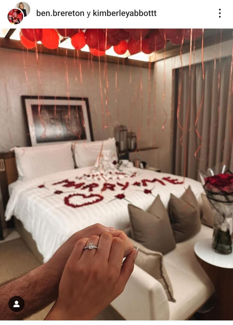 Ben Brereton sorprendió a Kimberley Abbott con romántica petición de matrimonio. / Foto: Instagram