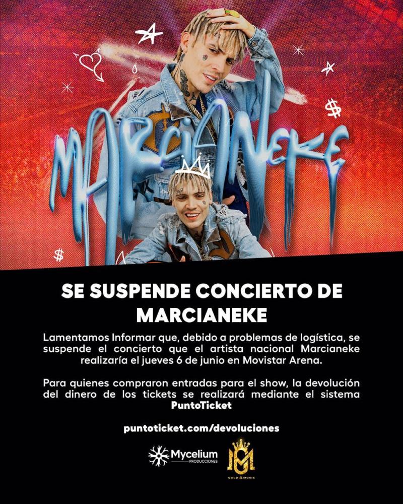 Suspenden show de Marcianeke en el Movistar Arena